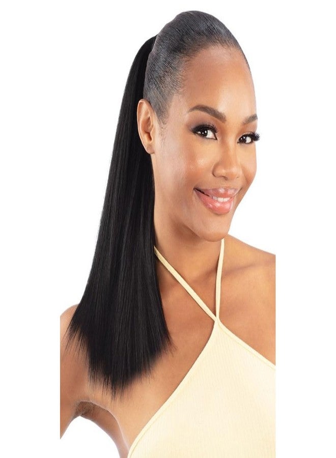 Shake-N-Go Weave Organique Pony Pro Ponytail Sleek Straight 18 with Secret Pocket made by Pre-sewn Weave (Color: 1) - Image 1